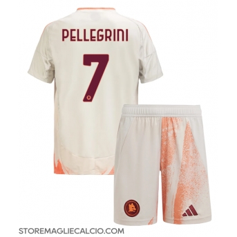 AS Roma Lorenzo Pellegrini #7 Maglia Gara Trasferta Repliche 2024-25 Bambino Maniche Corte